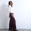 Topshop Crinkle-Satinhose in Burgunderrot