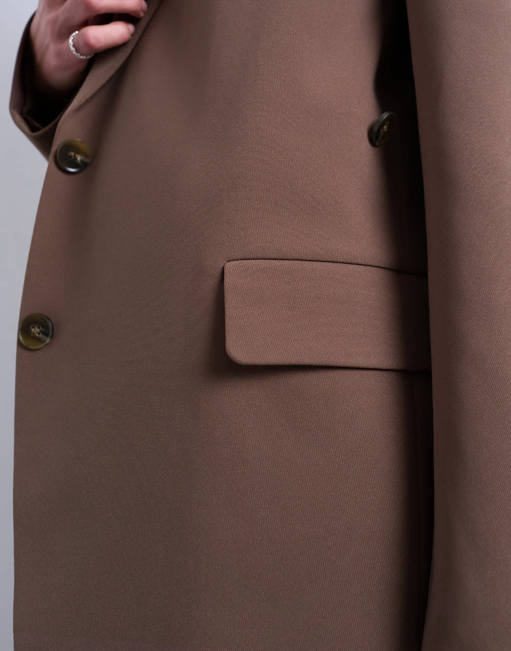 Topshop co ord slouchy chuck on blazer in taupe