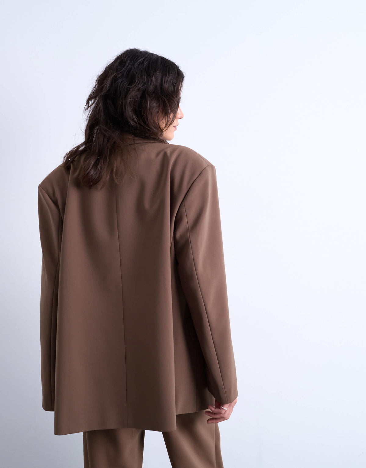 Topshop co ord slouchy chuck on blazer in taupe