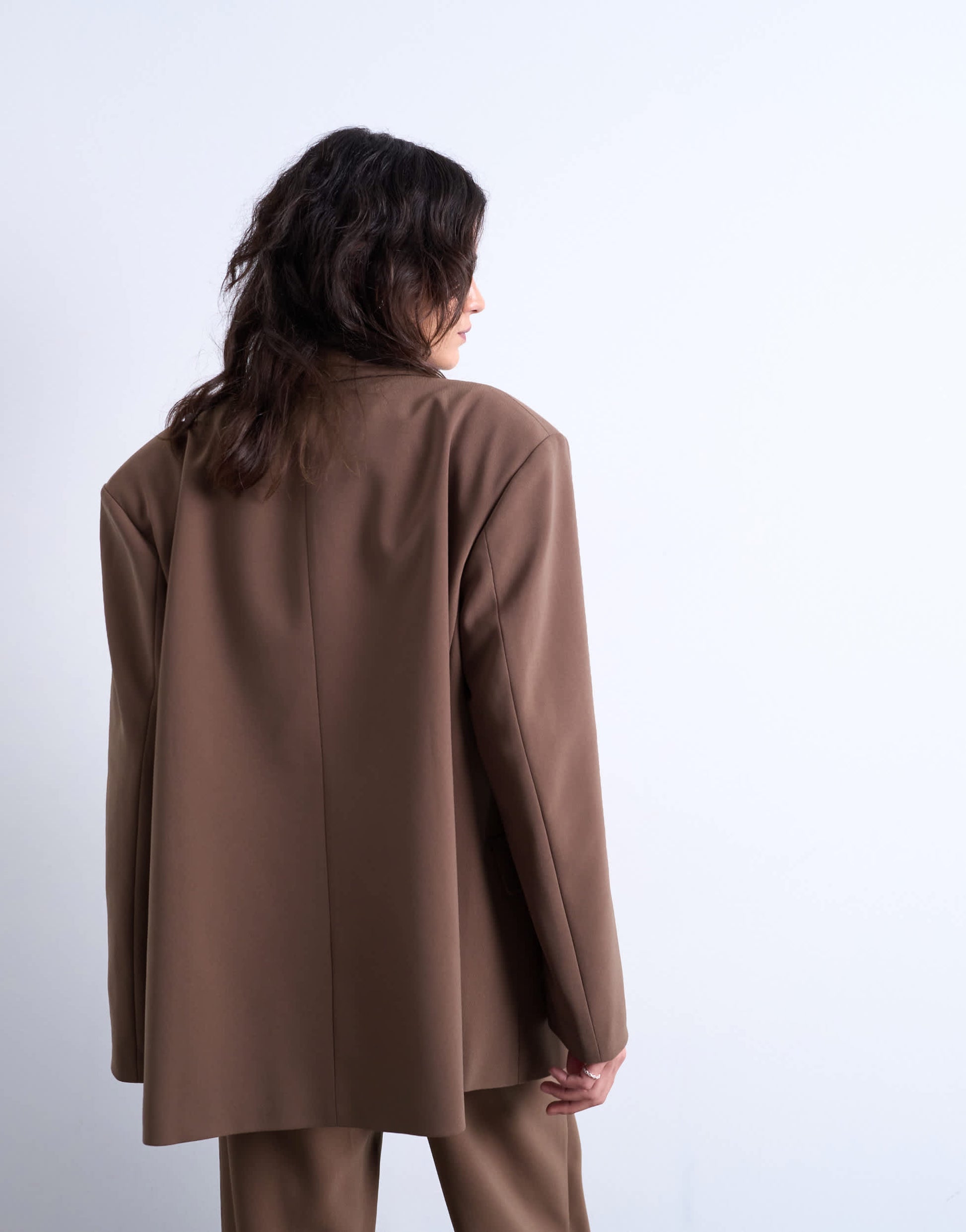 Topshop co ord slouchy chuck on blazer in taupe