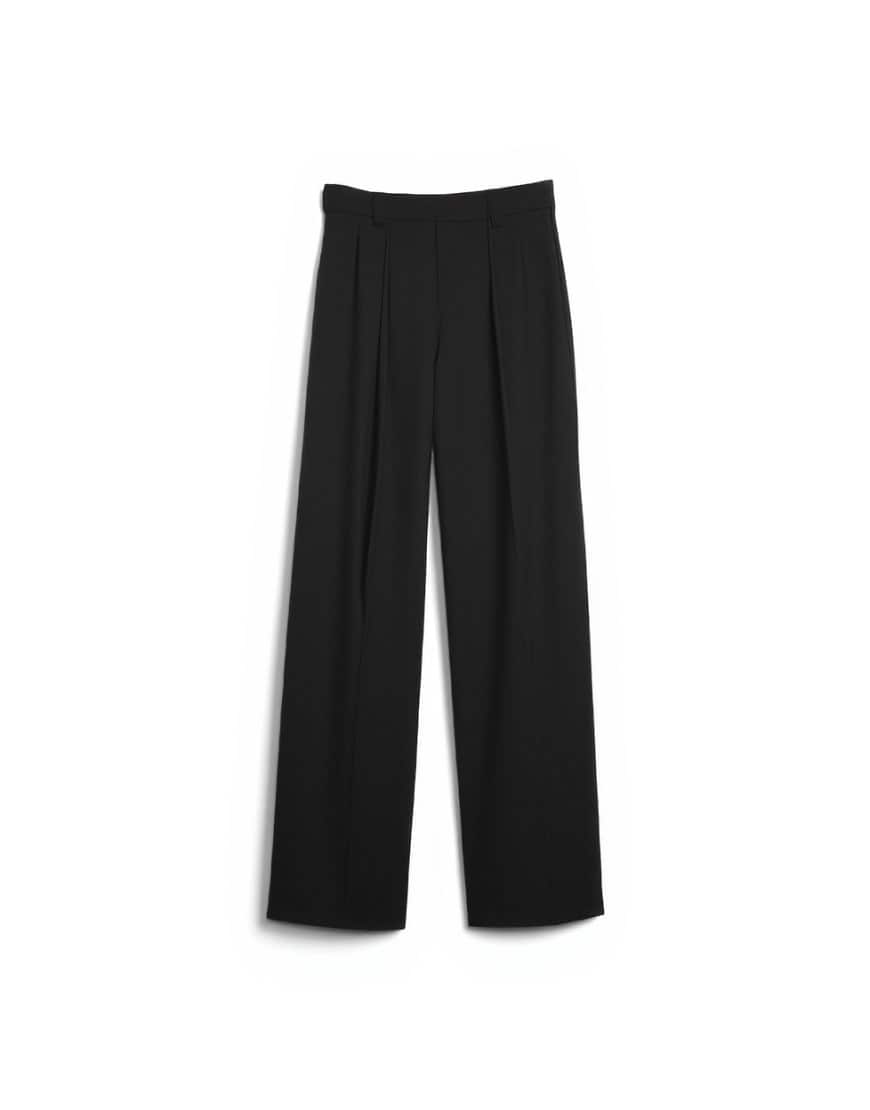 Topshop co ord subtle pinstripe low rise buckle detail trouser in dark chocolate