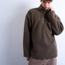 Sweat-shirt zippé 1/4 Topman en borg marron foncé