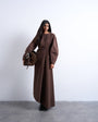 Topshop knot detail midi dress with asymmetric hem in brown
