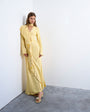 Topshop long sleeve ruffle maxi dress with scarf wrap detail in buttermilk