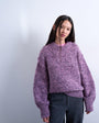 Topshop knitted fluffy twist yarn jumper in purple
