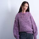 Pull Topshop en maille torsadée duveteuse violette