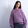 Topshop knitted fluffy twist yarn jumper in purple
