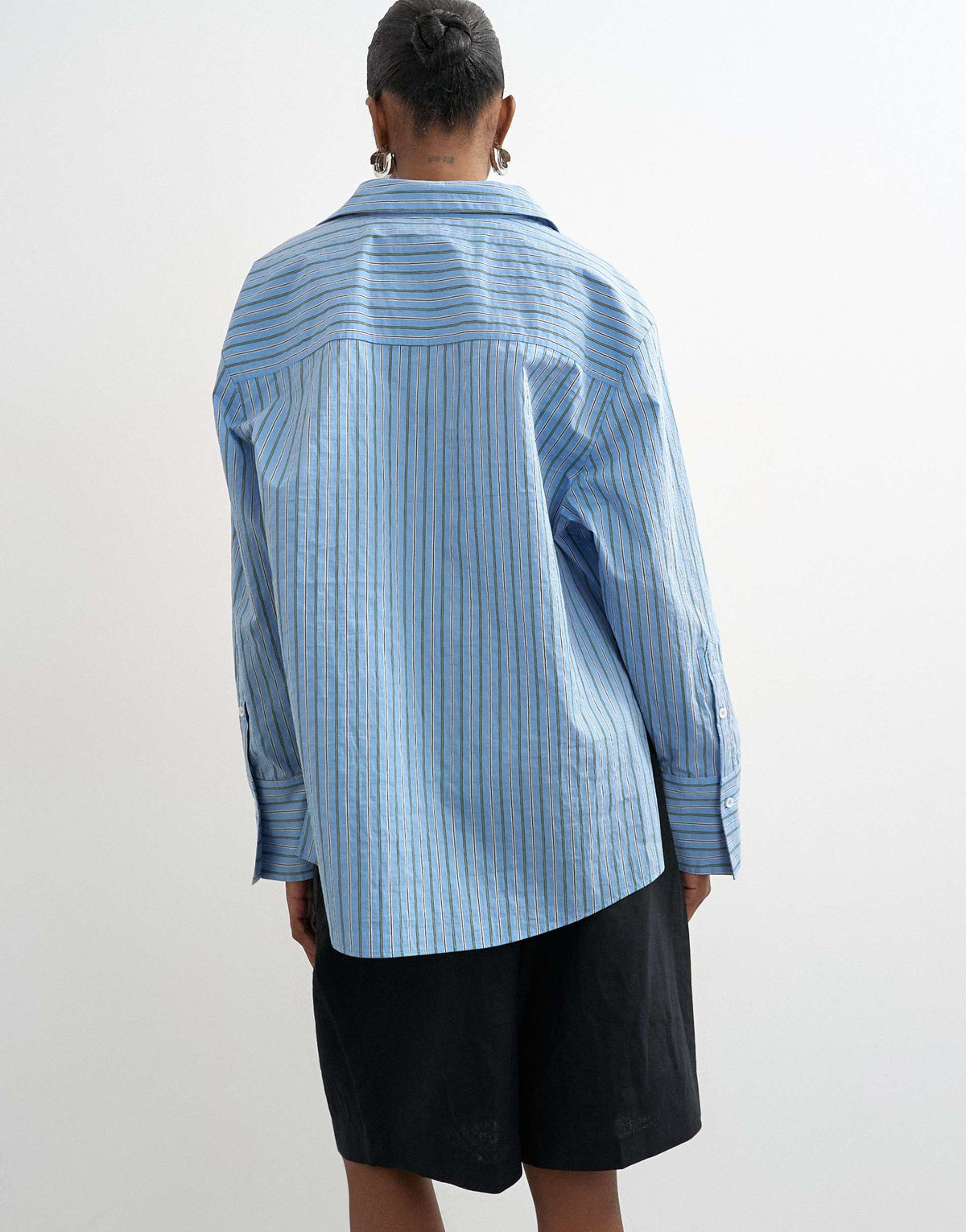 Topshop oversized shirt in blue stripe