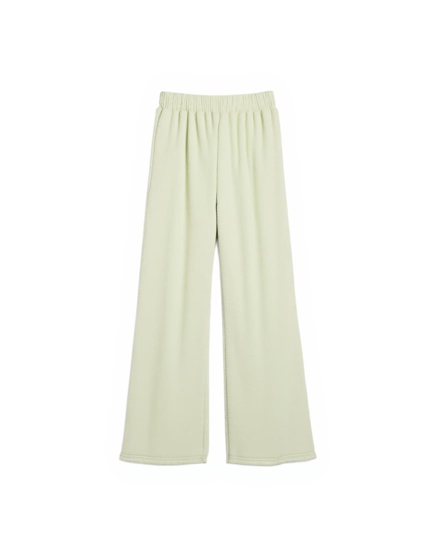 Topshop borg straight leg joggers co-ord in lime green