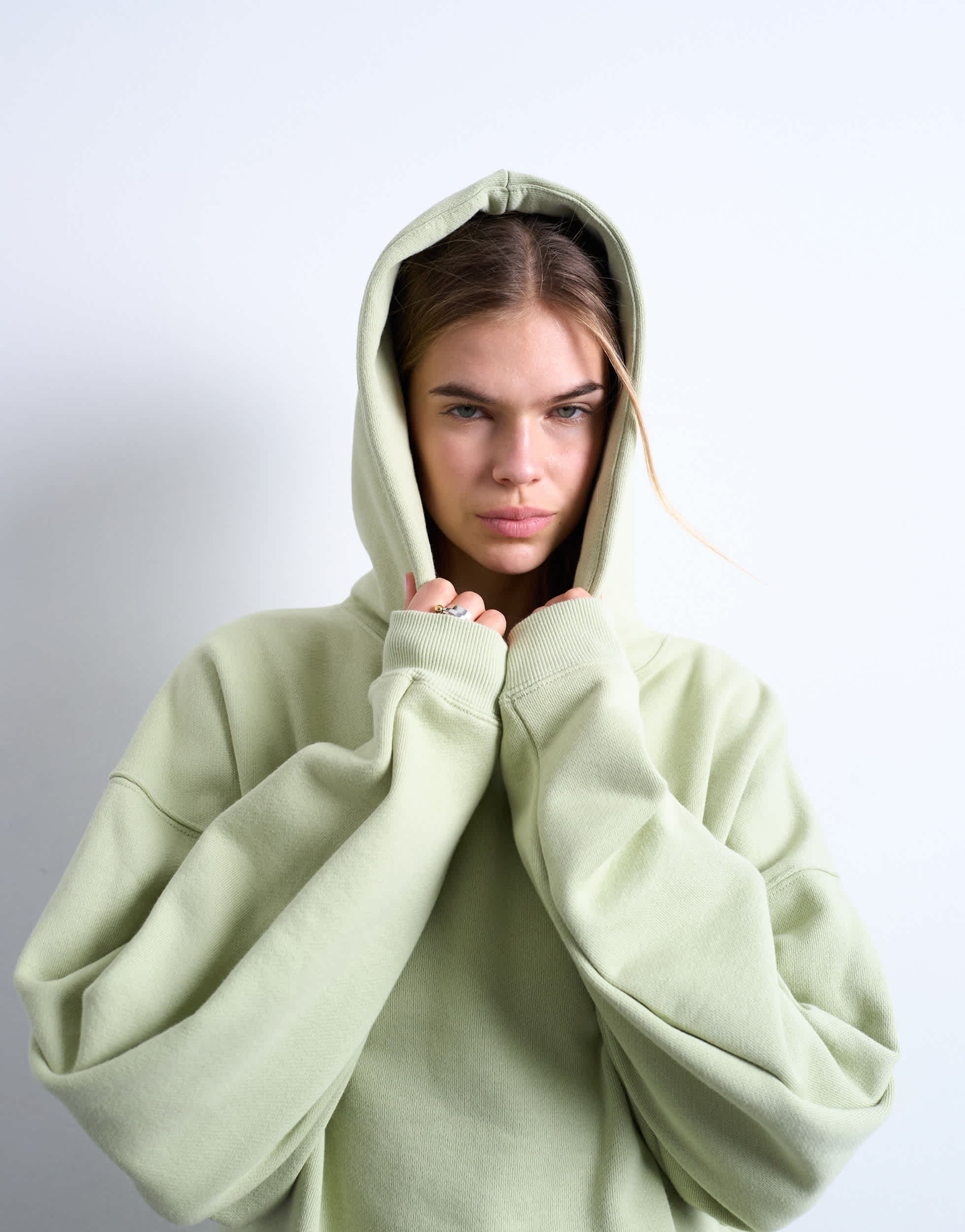 Topshop Premium-Hoodie in Übergröße, schwer, hellgrün