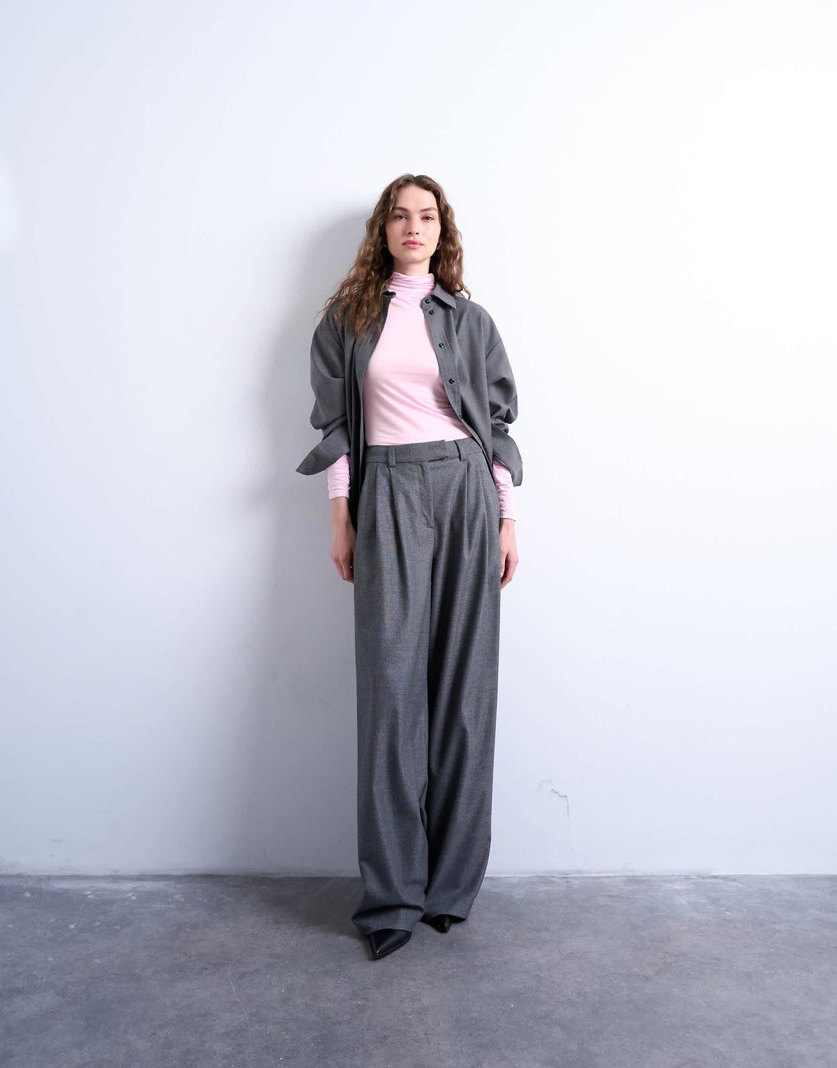 Topshop high neck viscose long sleeve top in pink