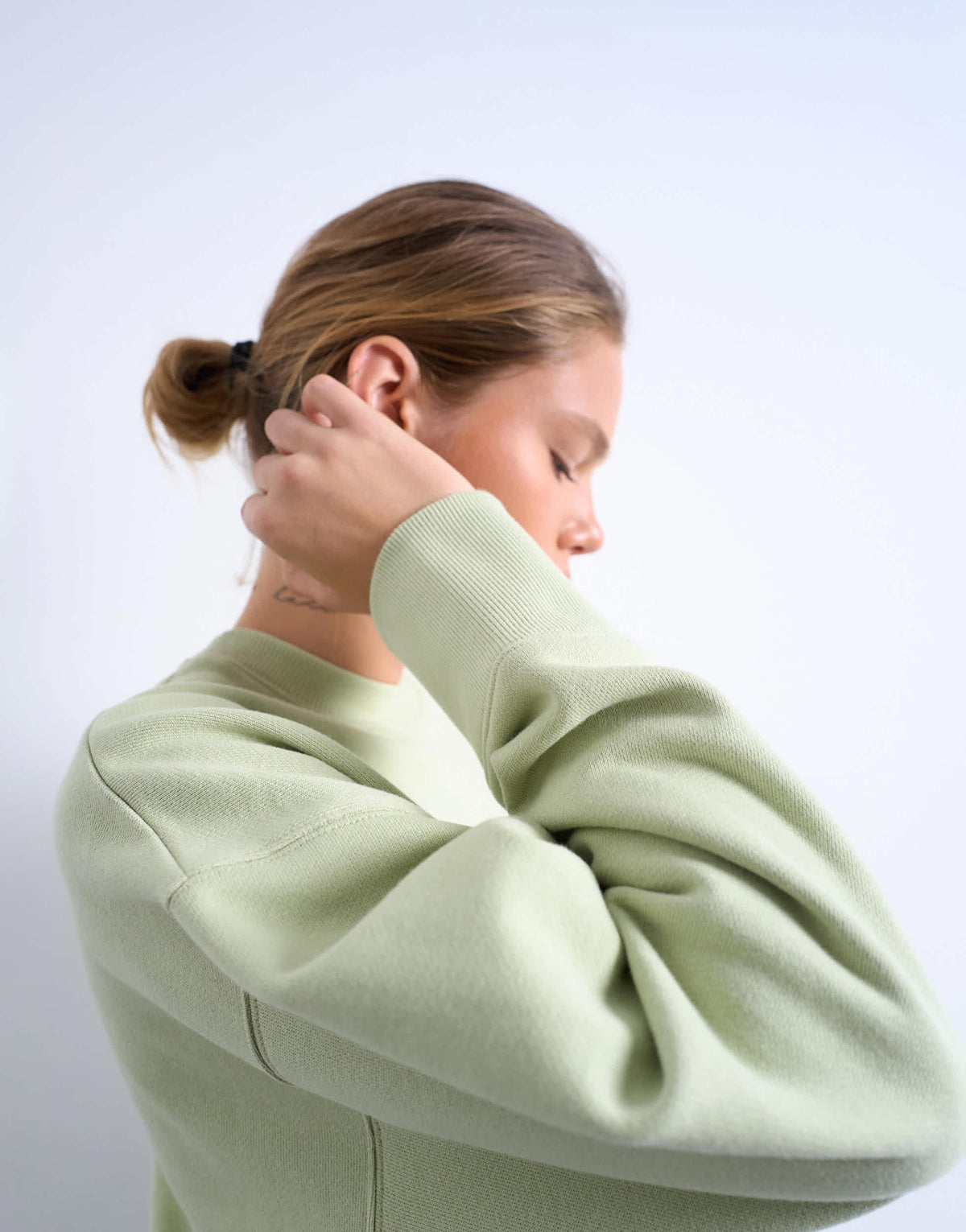 Topshop premium heavyweight oversized sweat in light green