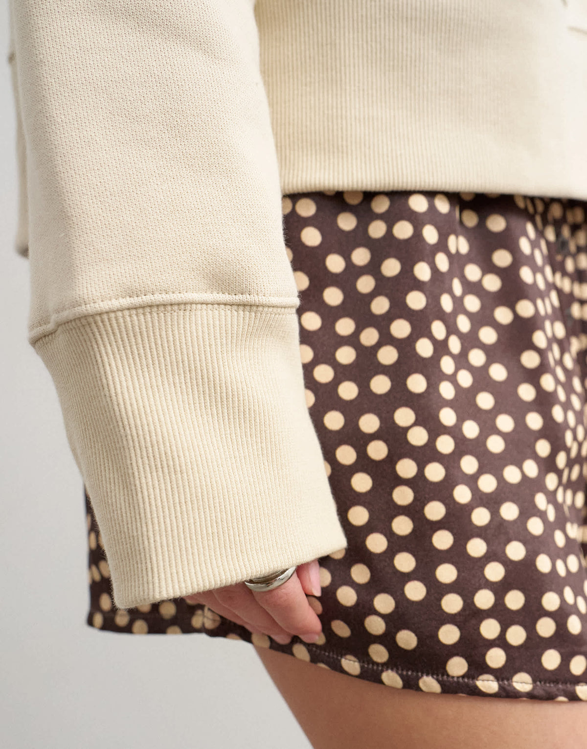 Topshop premium heavyweight oversized sweat in sand