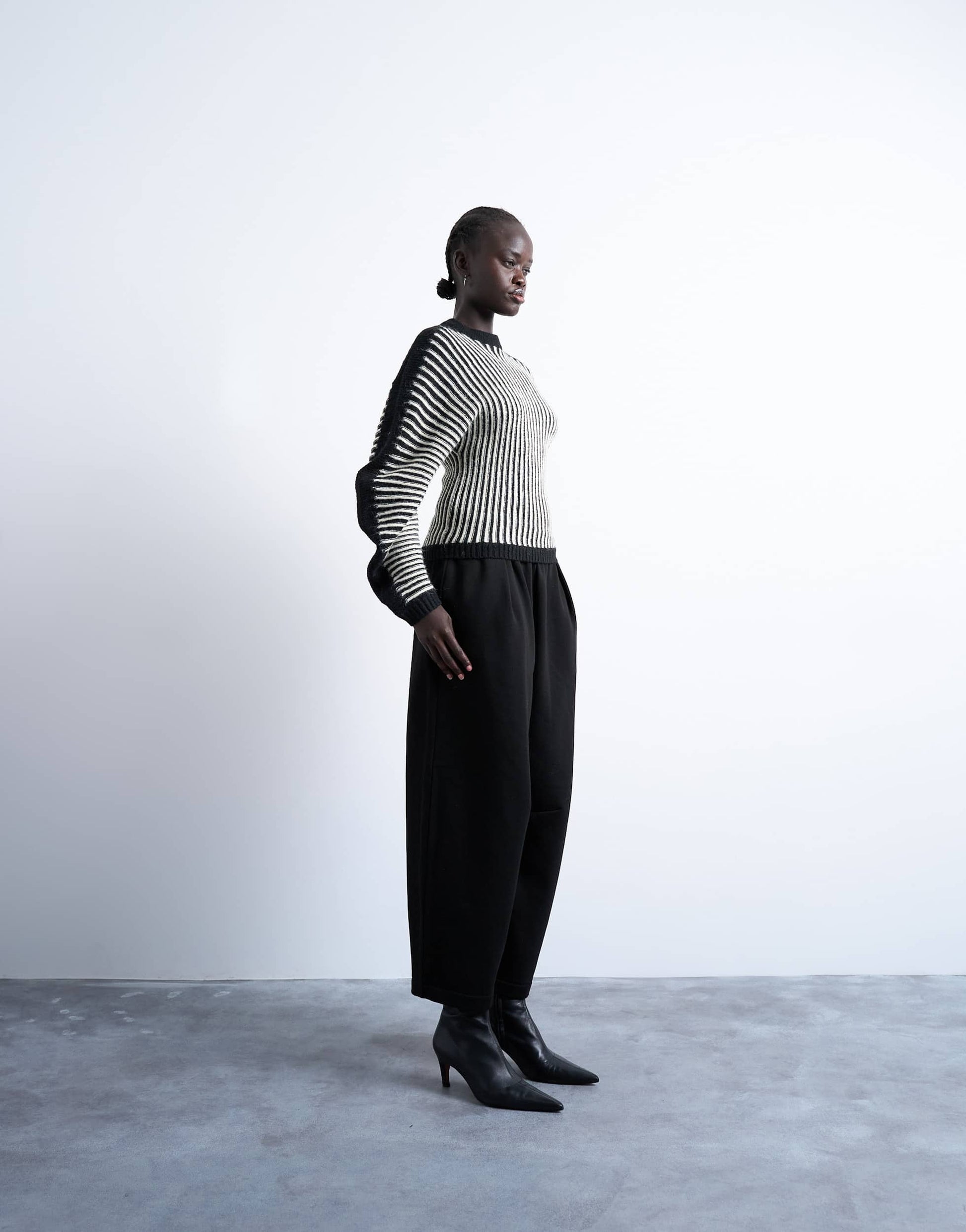 Topshop oversized barrel leg jogger in black