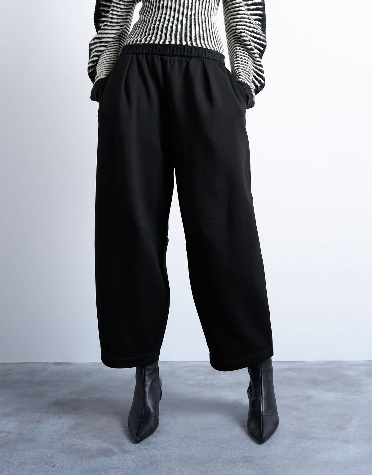 Topshop oversized barrel leg jogger in black