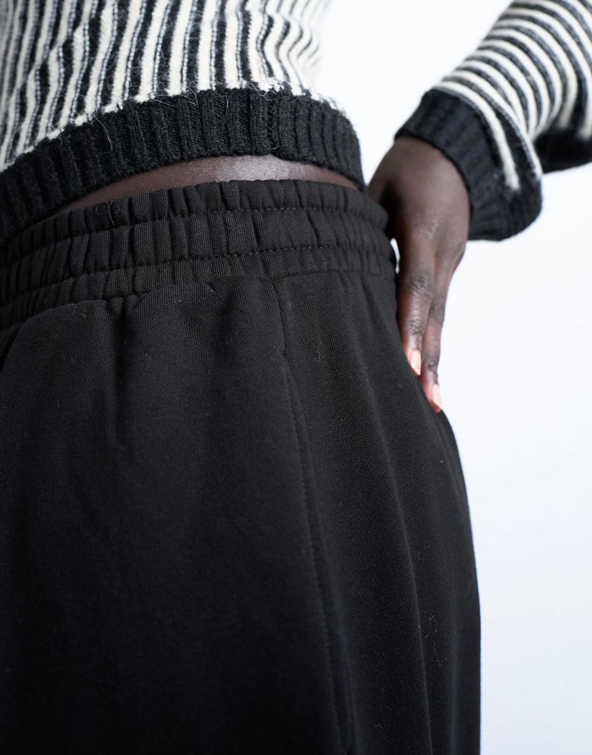 Topshop oversized barrel leg jogger in black