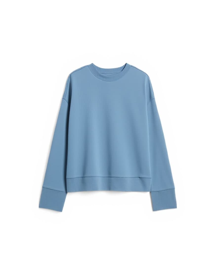 Topshop clean oversized deep cuff sweat in blue