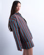 Topshop co-ord quilted oversized stripe shirt