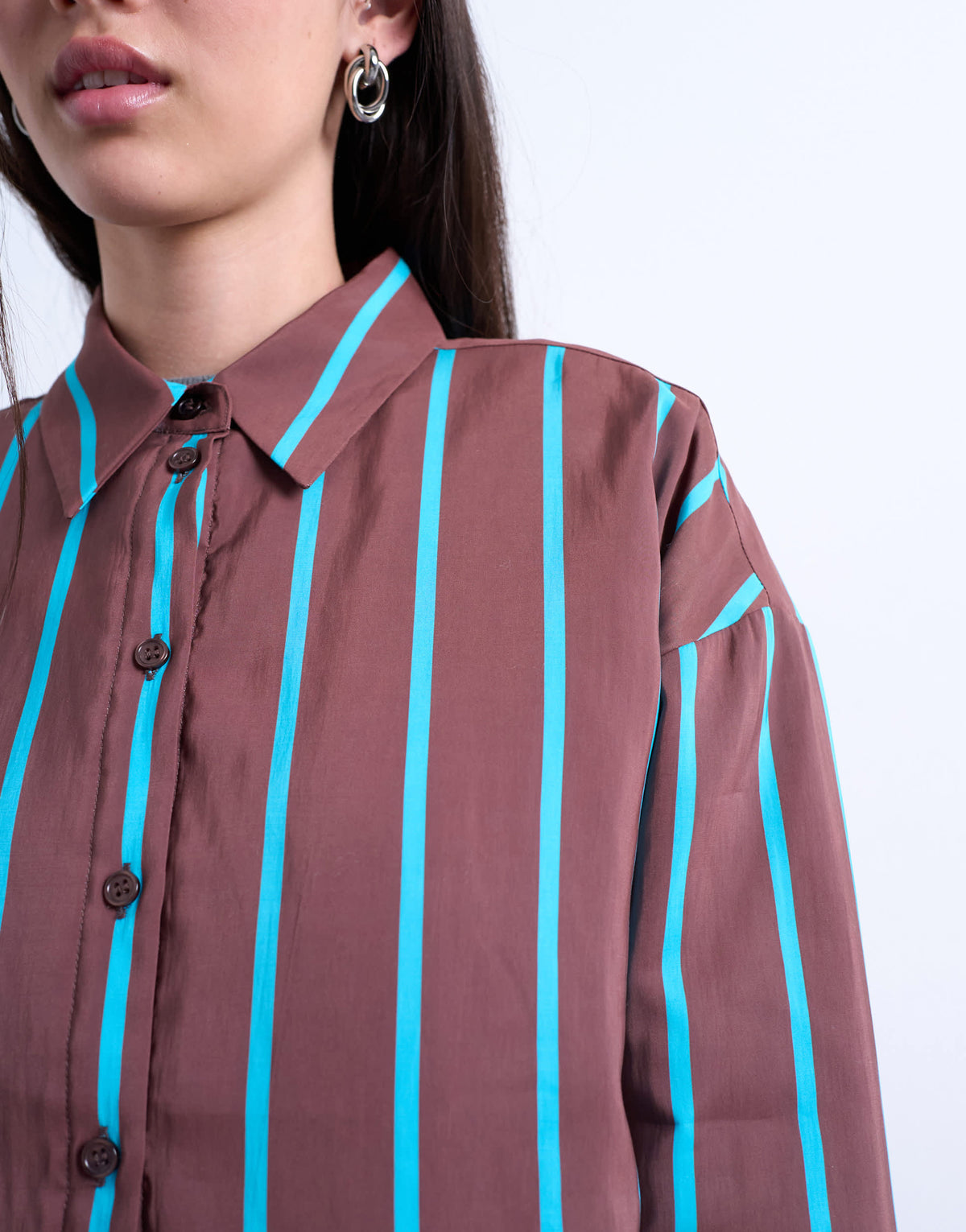 Topshop co-ord quilted oversized stripe shirt