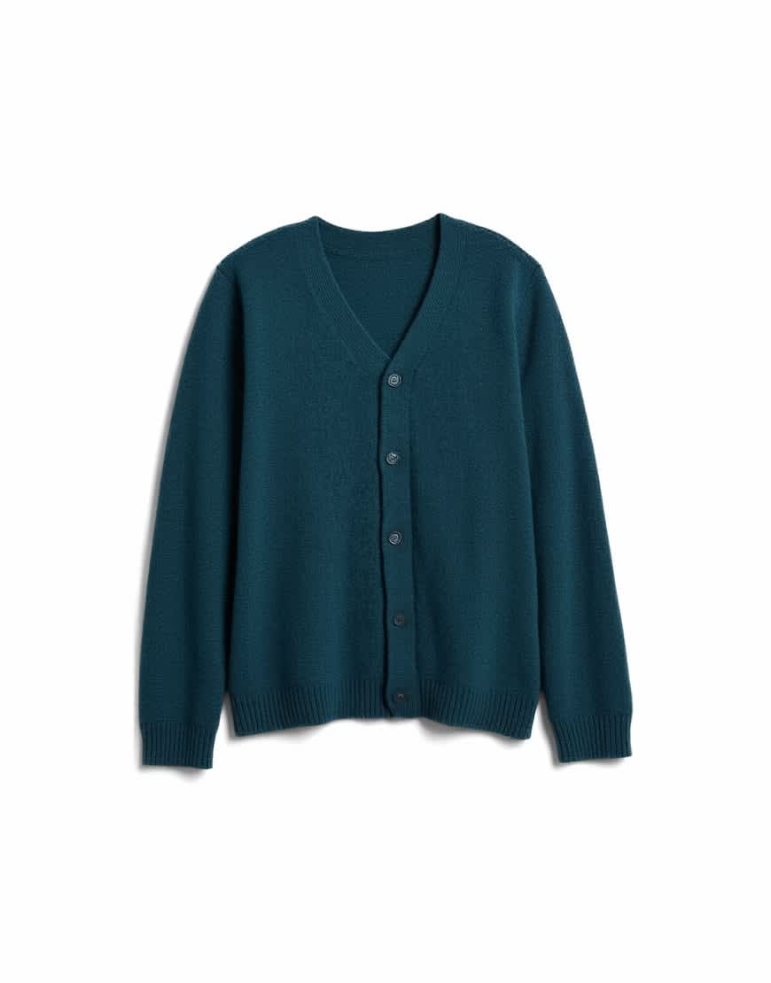 Topman oversized v neck cardigan in dark green