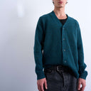 Topman Oversized V-Neck Cardigan in Dunkelgrün