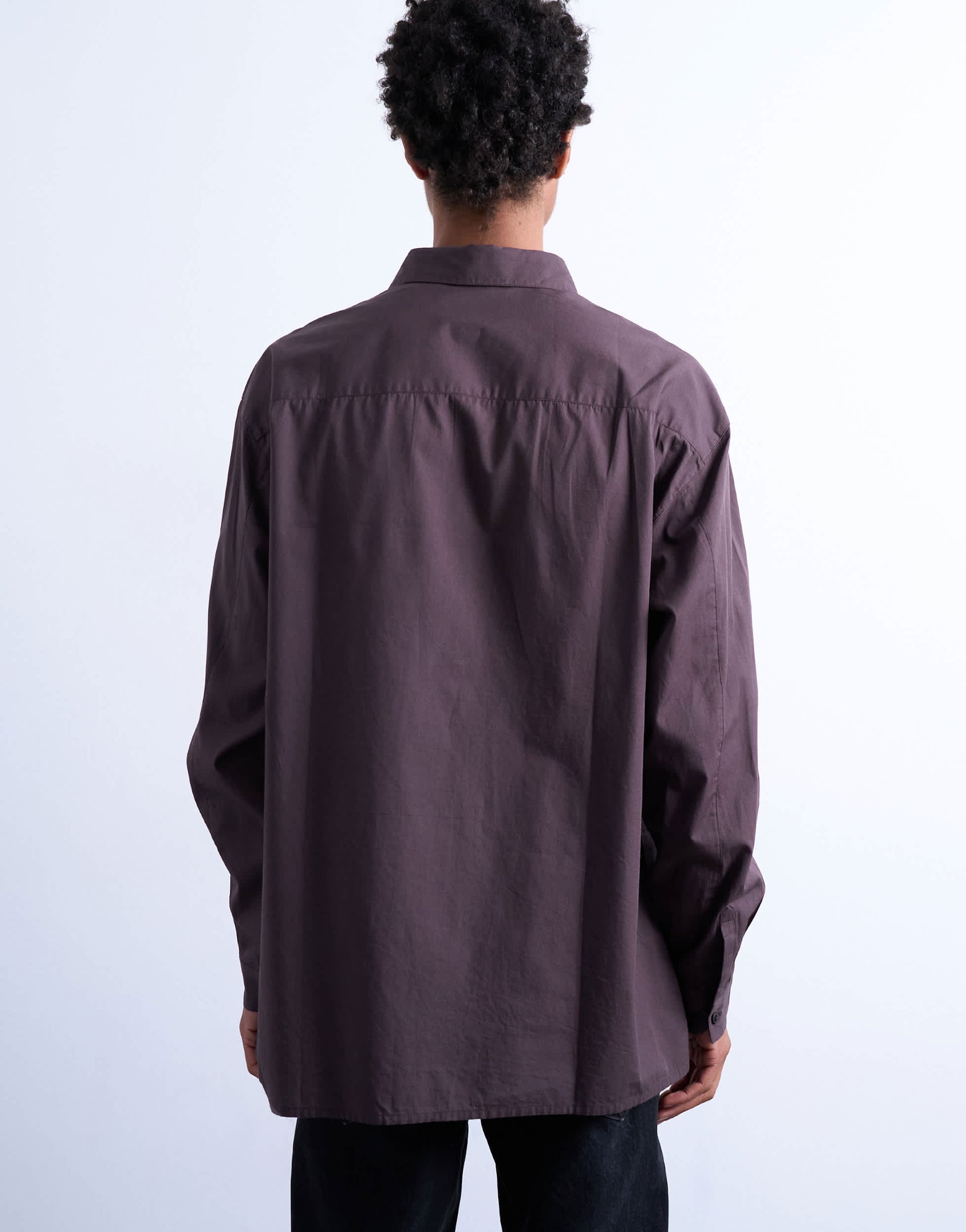 Topman oversized fit poplin shirt with floral embroidery in brown