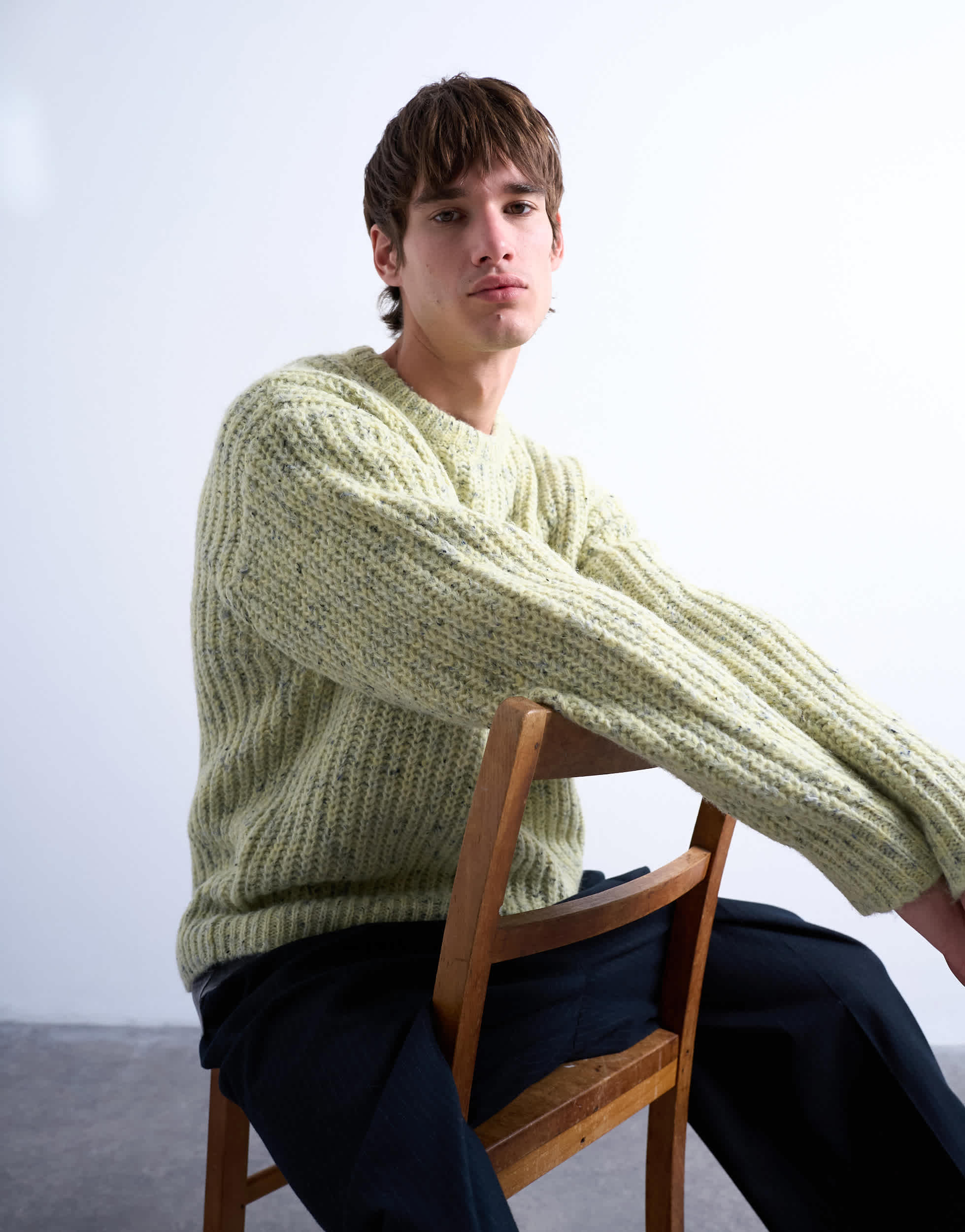 Pull en maille coupe décontractée Topman avec mouchetures vertes
