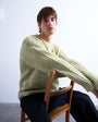 Topman relaxed fit knitted jumper with nep in green