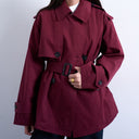 Topshop kurzer Trenchcoat im 90er-Jahre-Stil in Burgunderrot