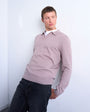 Topman essential knitted button polo in dusty mauve