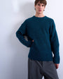 Topman loose knit crew jumper in dark blue