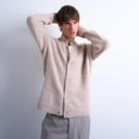 Topman crew neck cardigan in stone