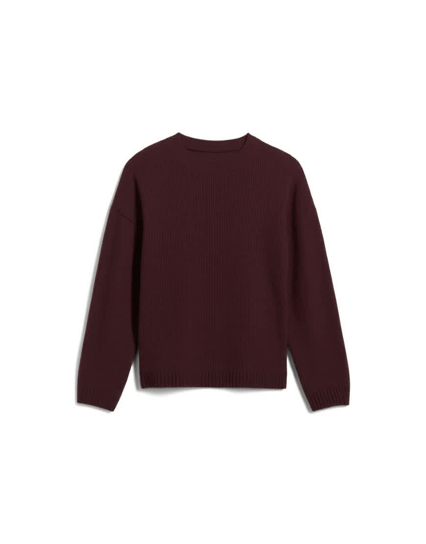 Topman oversized fit crew jumper in burgundy