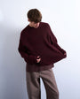 Topman oversized fit crew jumper in burgundy