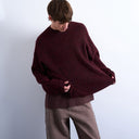 Topman Pullover in Übergröße mit Rundhalsausschnitt in Burgund