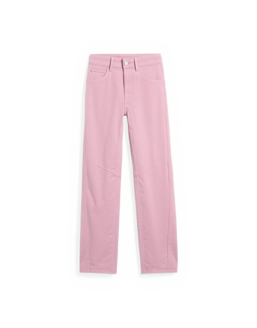 Topshop co ord velvet barrel leg seam detail trouser in pink