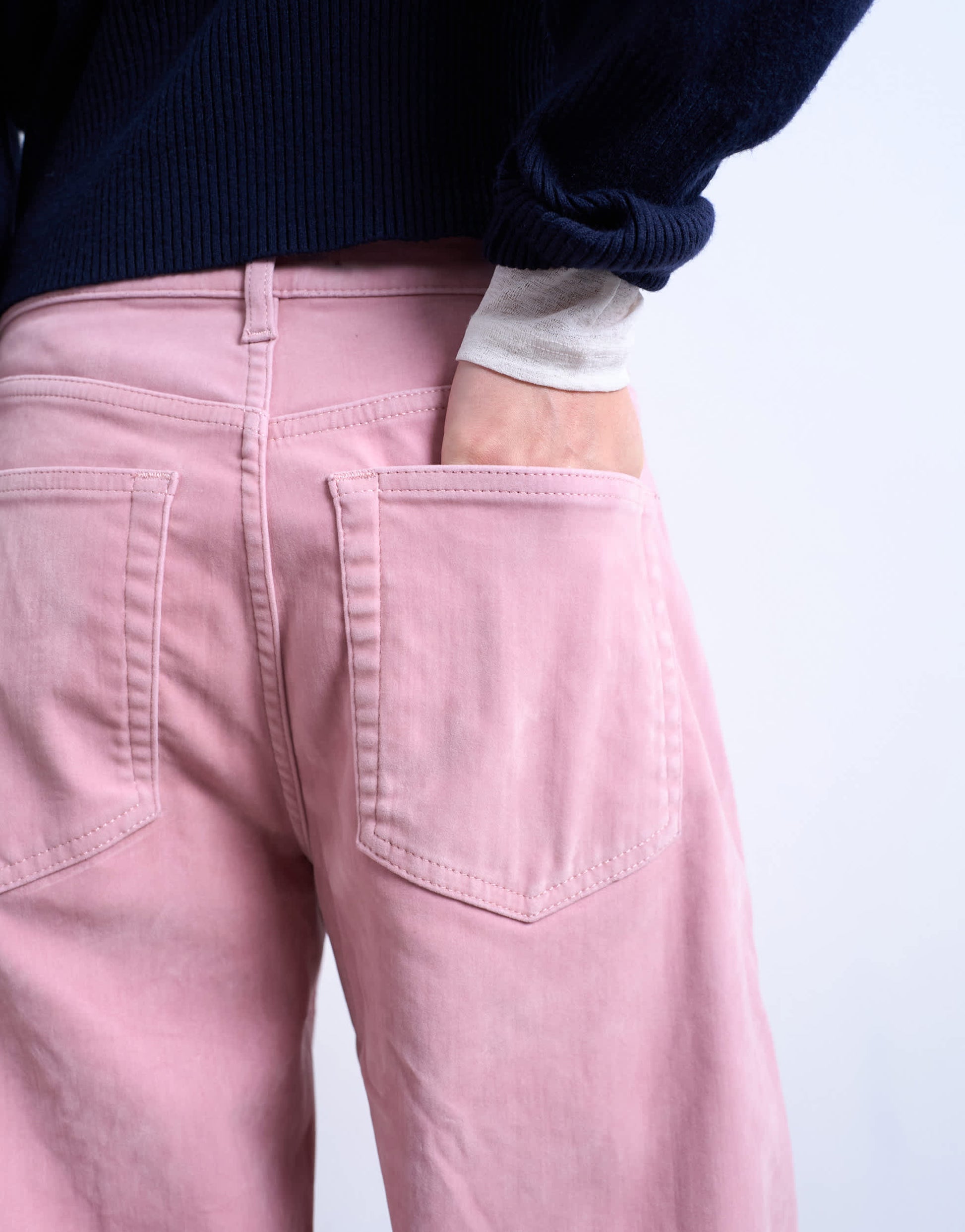 Topshop co ord velvet barrel leg seam detail trouser in pink