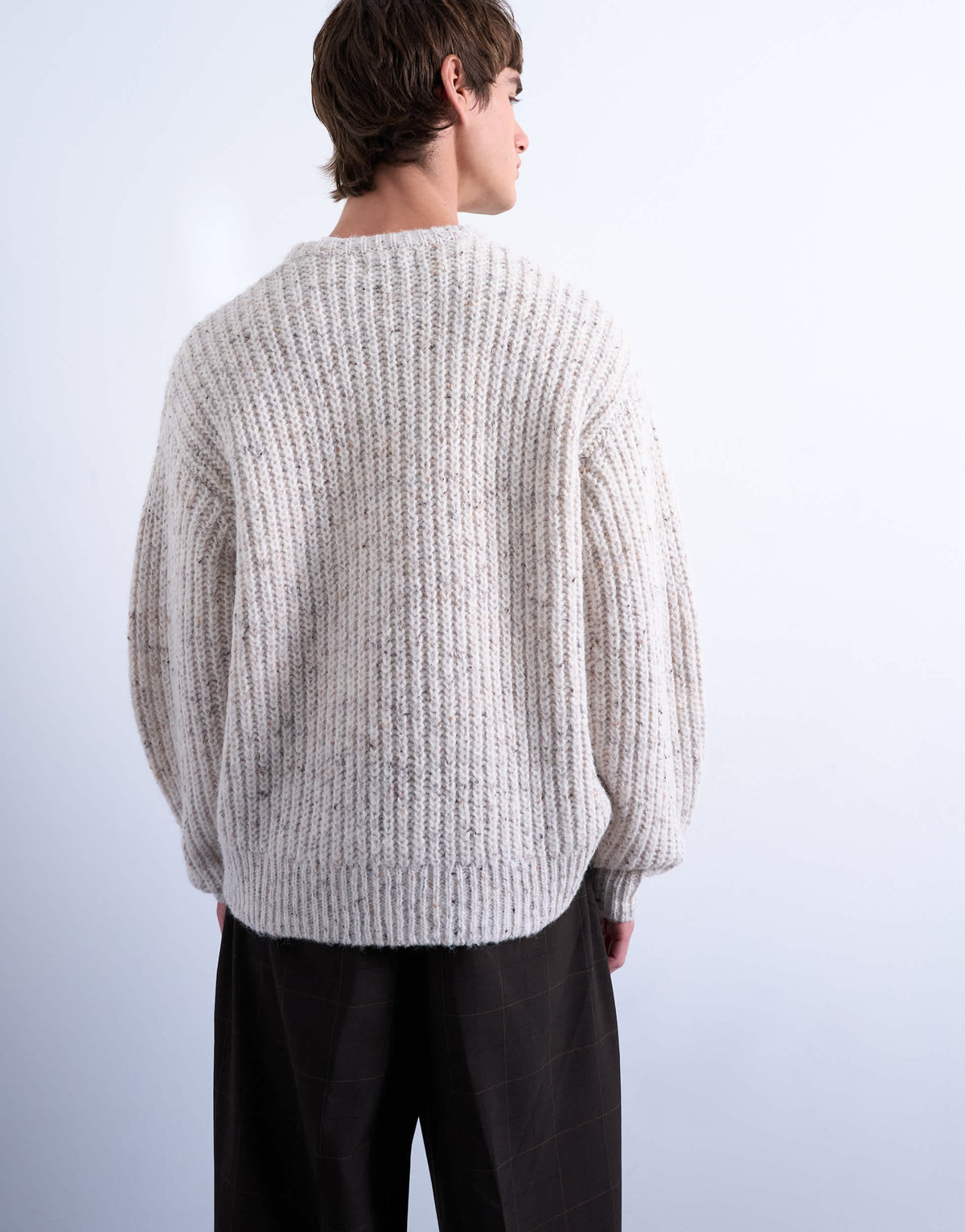 Topman relaxed fit knitted jumper with nep in ecru