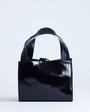 Topshop Sandy small real suede and leather grab bag with tie fastening in black