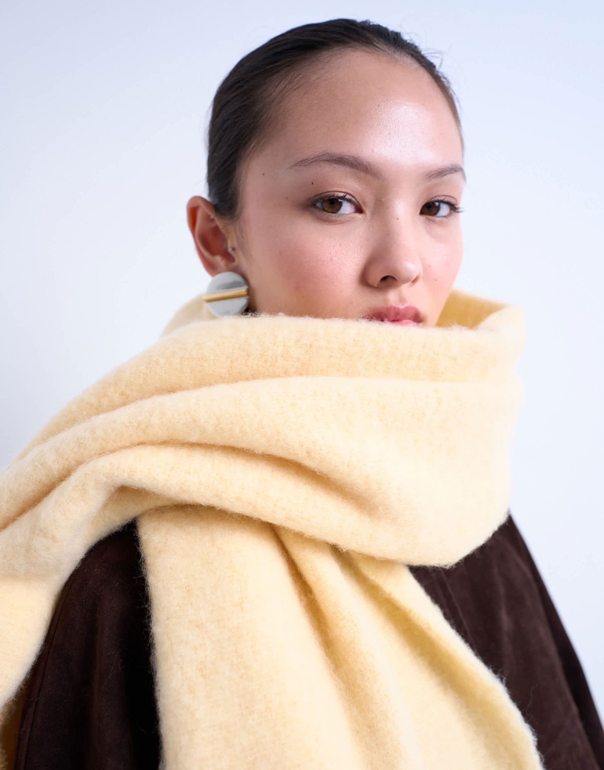 Topshop Sydney blanket scarf in buttermilk