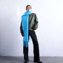 Topshop Sydney blanket scarf in blue