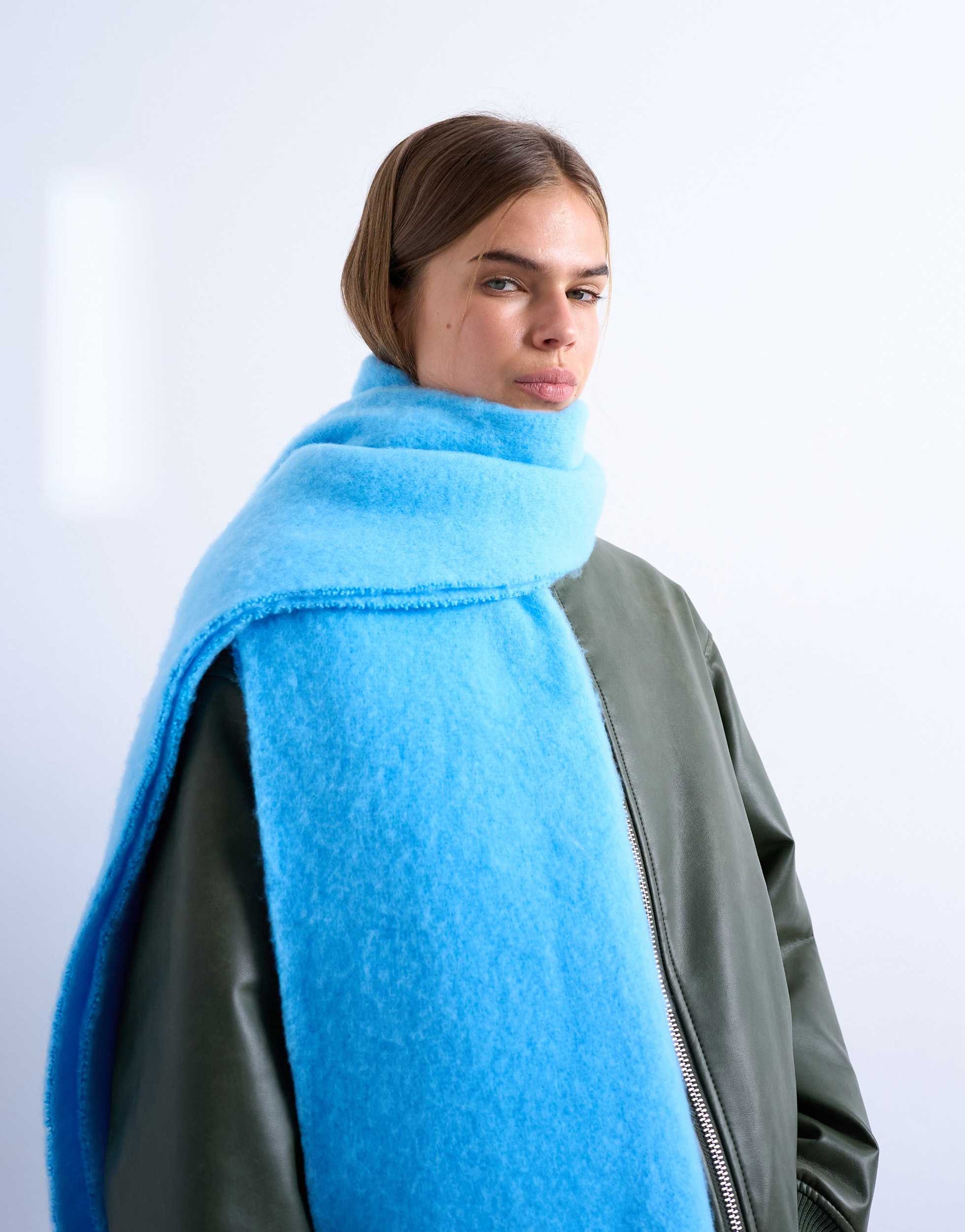 Topshop Sydney blanket scarf in blue