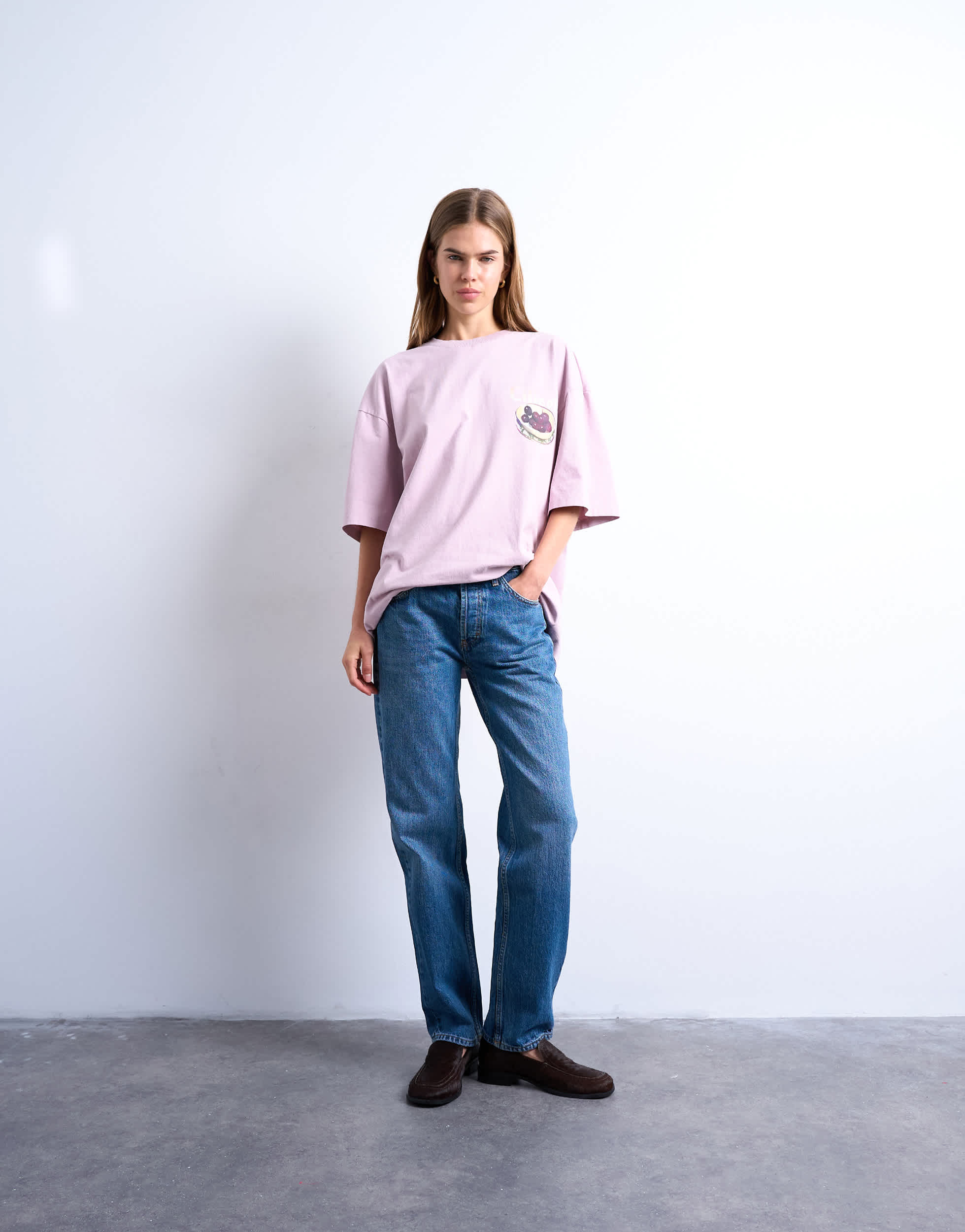 Jean droit taille mi-haute Topshop Runway bleu foncé