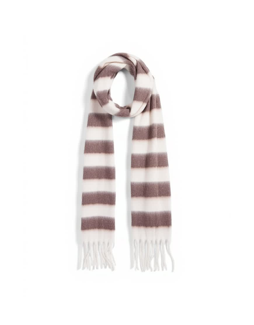 Topshop Sydney blanket scarf in brown & white stripe