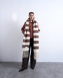 Topshop Sydney blanket scarf in brown & white stripe