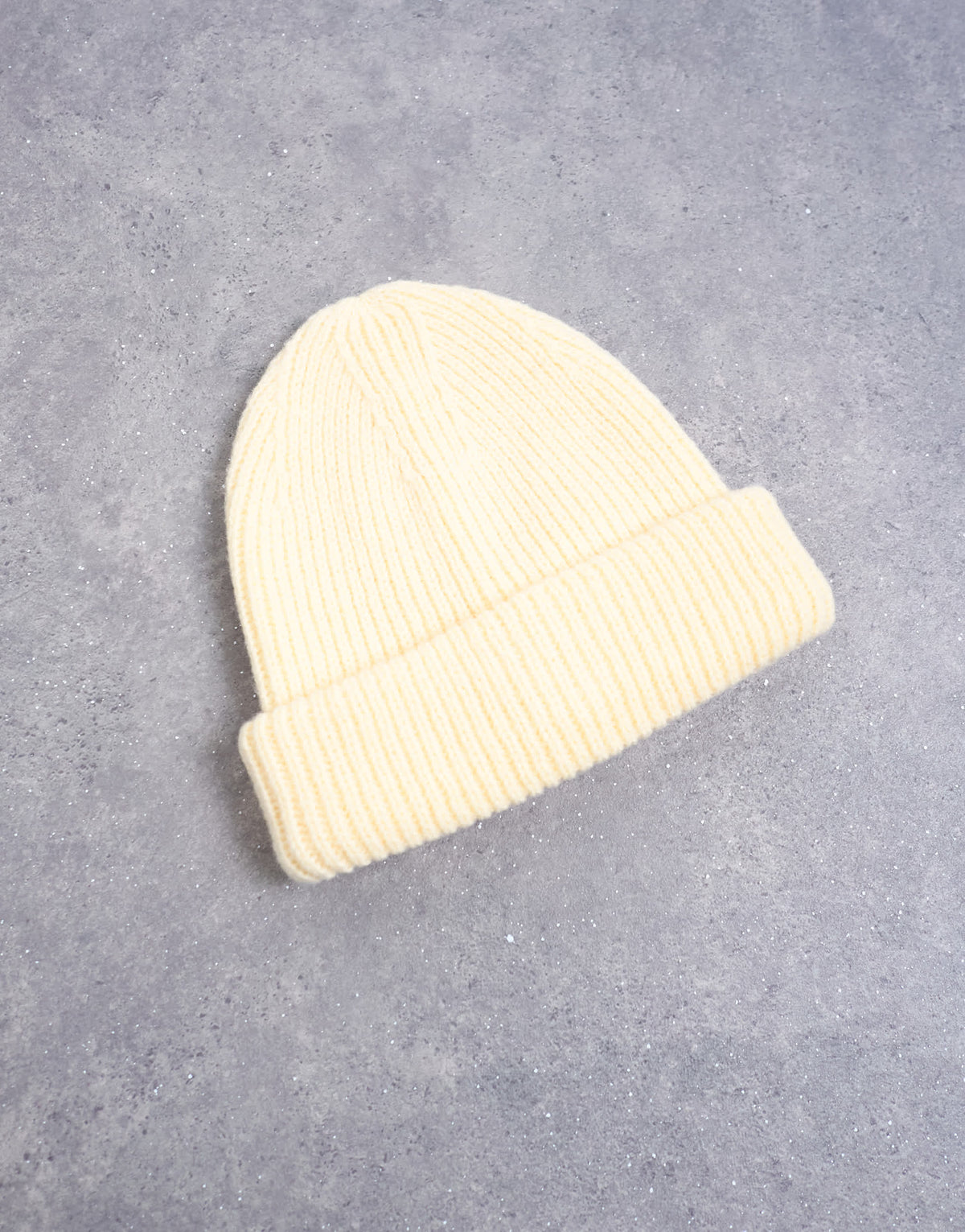 Topshop Henry ribbed beanie in buttermilk