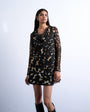 Topshop long sleeve cowl neck mini tea dress in tortoise print