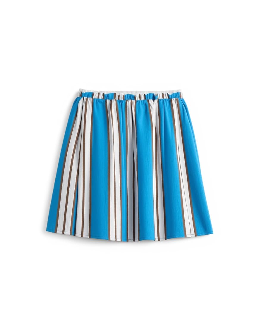Topshop elasticated mini skirt in sporty blue stripe