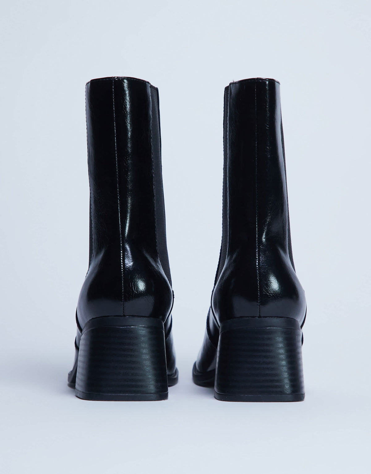 Topshop Myra block heel chelsea boot in black