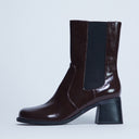 Topshop Myra Chelsea-Boot mit Blockabsatz in Schokoladenbraun